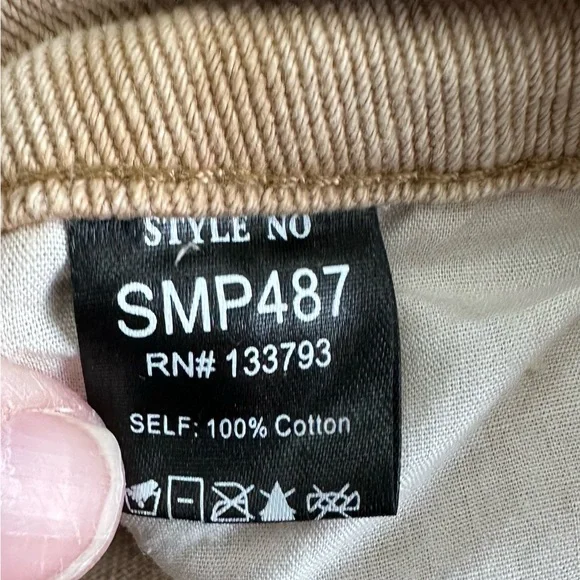 Pol Distressed Edge Cargo Pants Beige Large - Picture 8 of 8